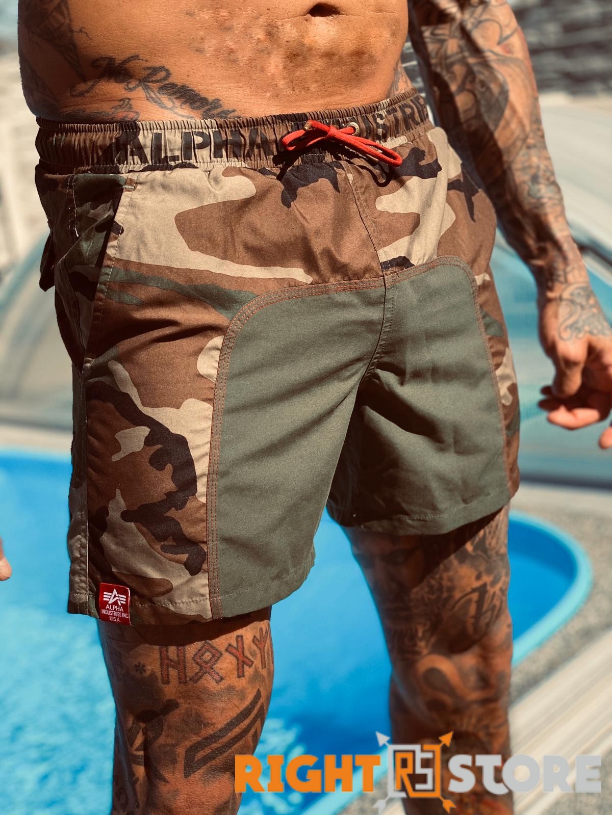 Pánské koupací šortky Industries Camo Alpha STORE RIGHT Short Swim - wdl