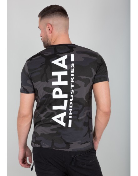 Alpha Industries pánské triko Backprint Black-camo