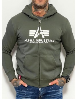 Alpha Industries Basic Zip Hoody olive/white