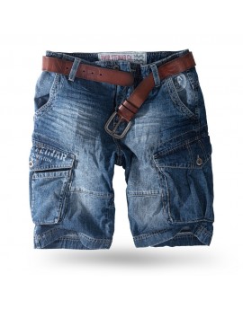 Thor Steinar Cargojeansshorts Stahlheim Mittelblau