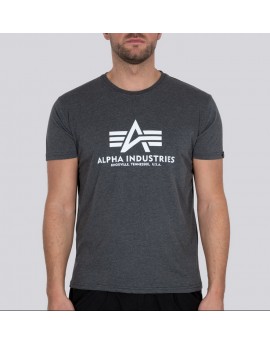 Alpha Industries Pánské tričko Basic charcoalheather/white