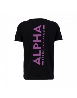 Alpha Industries T-Shirt Backprint black/dark magenta