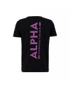 Alpha Industries T-Shirt Backprint black/dark magenta