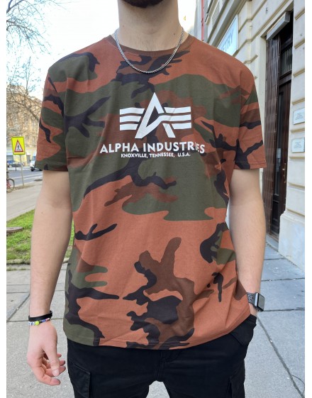 Alpha Industries pánské triko Basic T burned camo