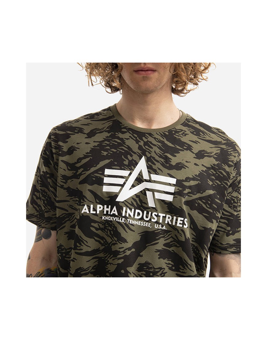 Alpha Industries Basic T-Shirt Camo brushstroke green - RIGHT STORE