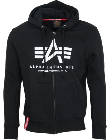 Alpha Industries Basic Zip Hoody Black/white