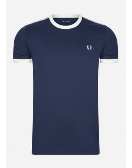 Fred Perry Taped ringer triko carbon blue