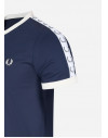 Fred Perry Taped ringer triko carbon blue