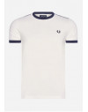Fred Perry Taped ringer triko snow white